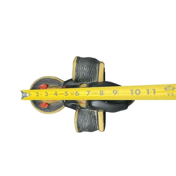 Vintage 1940s ABCO Chalkware Plaster Wall Plaque Asian Girl Hat Baskets Black - Picture 6 of 9